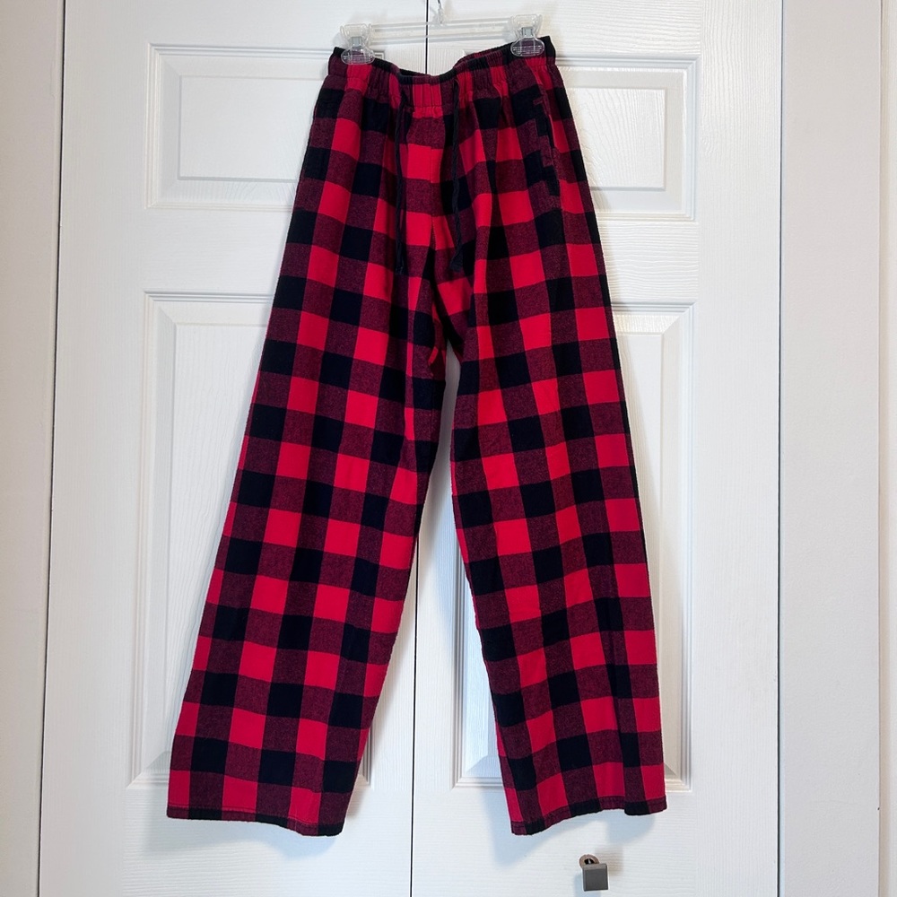 Men’s Plaid Red & Black Pajama Pants